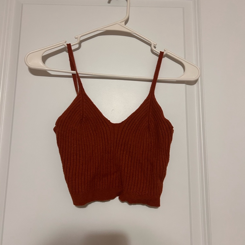 Forever 21 Rust Ribbed Crop Top
